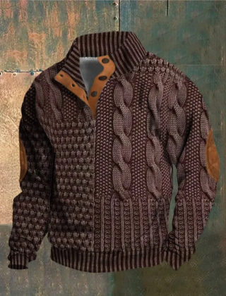 Men's Popular Stand-Collar Button Hoodie 3