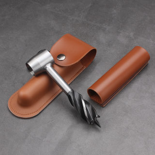 Outdoor Survival Hand Drill Kit | PU Punching Tool with Stainless Bits 5