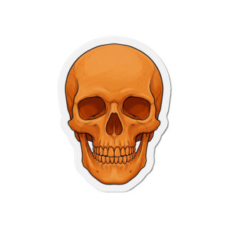 Orange Skull Die-Cut Magnet | Halloween Skull Refrigerator Magnet 2