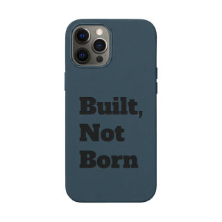 "Built, Not Born" PU Leather Phone Case | Debossed Text, Black 45