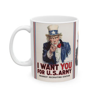 Uncle Sam I Want You Poster Mug | Ceramic Coffee Cup, Patriotic USA Design 7