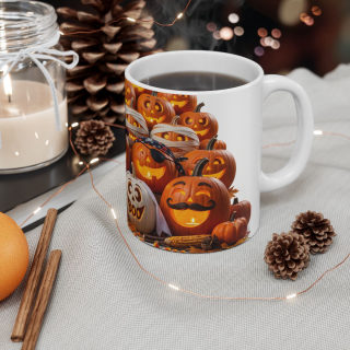 Jack-O'-Lantern Pattern Mug | Halloween Pumpkin Coffee Cup 11