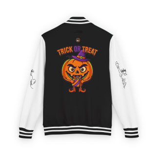 Trick or Treat Jack-o'-Lantern Letterman Jacket | Halloween Varsity Jacket 16