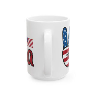 America peace sign Mug | American flag peace hand, patriotic coffee cup 4