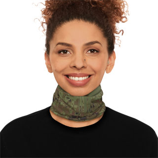 Dripping Skull Camo Neck Gaiter — Military Green 8