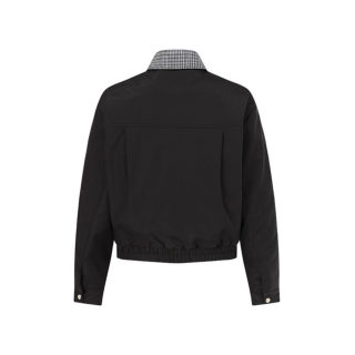 Plaid Patchwork Turn-Down Collar Loose Cotton-Filled Jacket 2