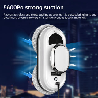 Smart Window Cleaning Robot with Remote Control, 5600Pa Suction