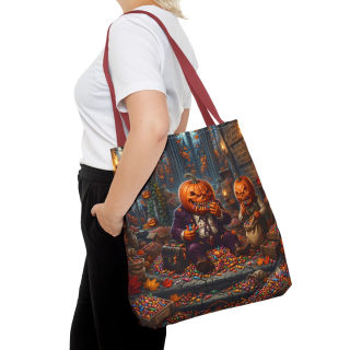Jack-o'-Lantern Candy Haul Tote Bag | Halloween Pumpkin Scene 51