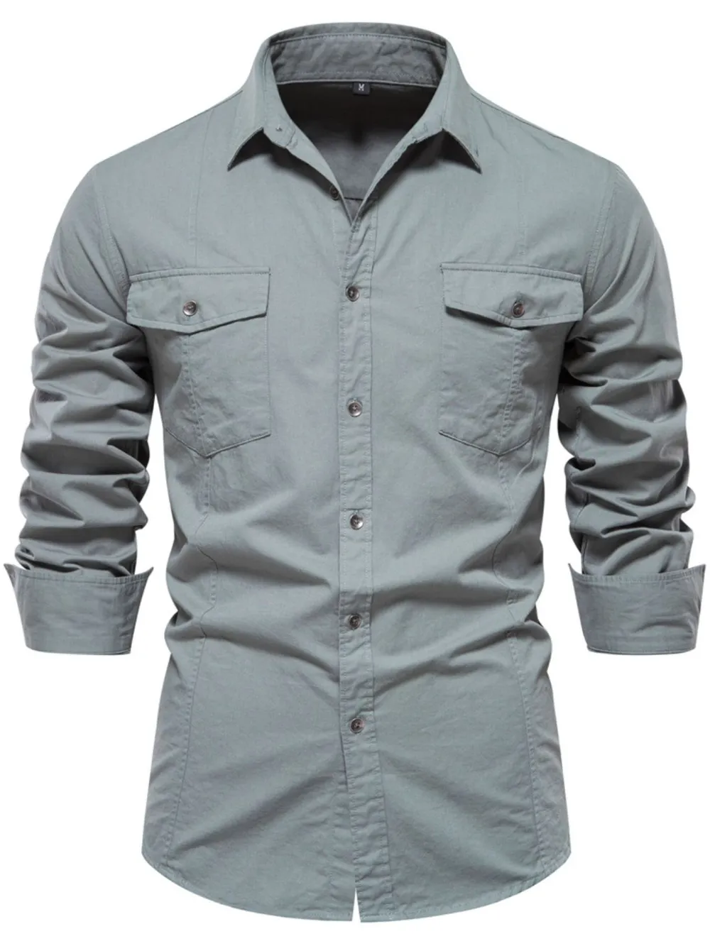 Men's Button-Down Collared Shirt | Slim Fit Solid Color