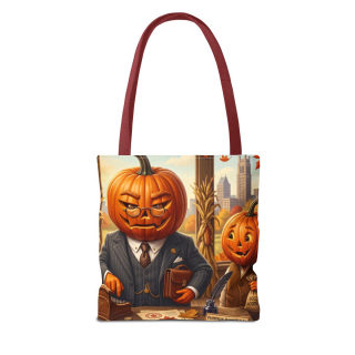 Pumpkin Head Businessmen Tote Bag | Halloween Pumpkin City Illustration 19
