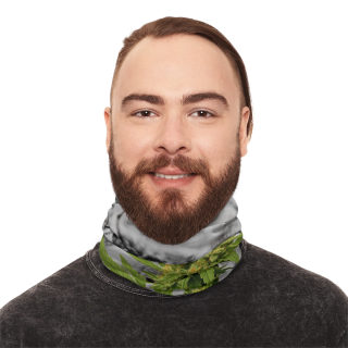 Cannabis Bud in Snow Neck Gaiter | Winter Neck Gaiter With Drawstring 12