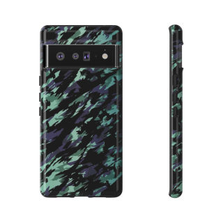 Teal Black Abstract Camo Phone Case 64