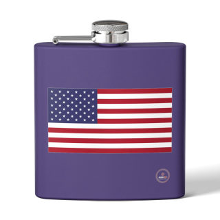 American flag flask, stainless steel 6oz 8