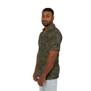 Green Camo Pattern Hawaiian Camp Shirt | Short Sleeve Button-Up 5