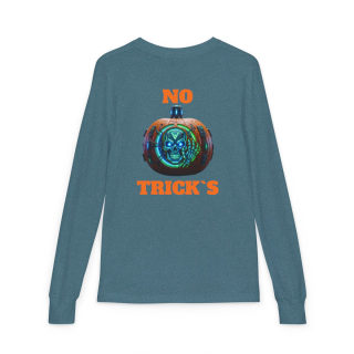 Skull Pumpkin 'No Tricks' Long Sleeve Kids Tee 19