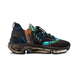 Green Orb Abstract Mesh Sneakers | Athletic Shoes 9