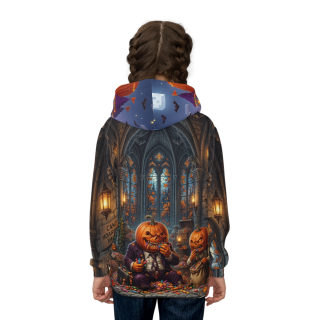 Jack-o'-Lantern Haunted Castle Kids Hoodie 5