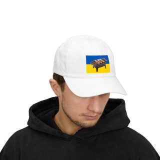 Grill Skewers on Blue Yellow Flag Dad Cap | BBQ Ukraine Baseball Hat 45
