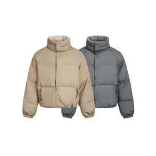 Solid Color Minimalist Stand-Collar Jacket 5