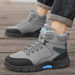 Winter Warm Fleece-Lined High-Top Hiking Snow Boots for Men 3