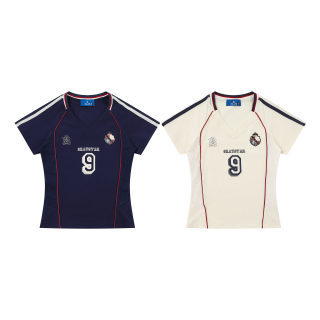 Color-Block Cropped Top | Badge Embroidery Baseball Style 4