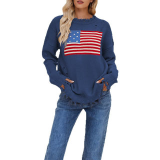 Round Neck Independence Day Holiday Sweater | Women's 4