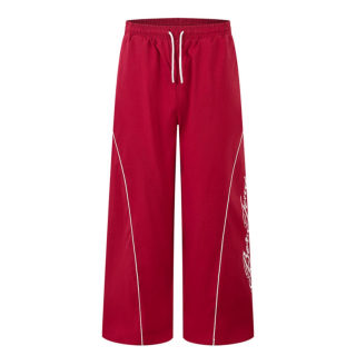 Line Print Loose Wide-Leg Pants for Women | Pleated Casual 2