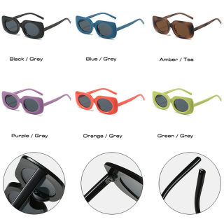 Square-Frame Macaron-Tone Sunglasses 5
