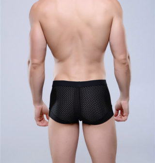 Breathable Mesh Silk Men's Boxer Briefs | Four-Corner Cotton Underwear