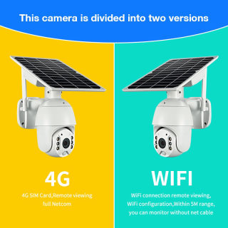 4G SIM Solar PTZ Security Camera, 1080P