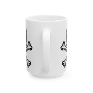 Orange Skull with Crossbones Mug | Pirate Skull Coffee Cup 4