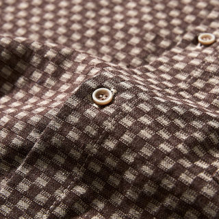 Mosaic Jacquard Loose Long Sleeve Shirt | Plaid Cotton Overshirt 4
