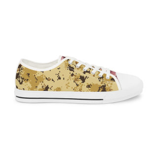Gold Splatter Pattern Men's Low-Top Sneakers | Abstract Paint Design 10