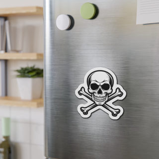 Skull and Crossbones Die Cut Magnet | Pirate Skull Refrigerator Magnet 4