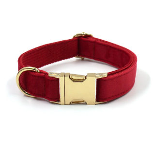 Christmas Red Velvet Pet Collar & Leash Set | Bow Design with Poop Bag Holder 2