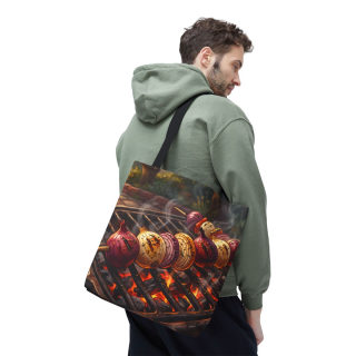 Grilled Vegetable Kabob Tote Bag | BBQ Skewers, Summer Cookout Market Tote 77