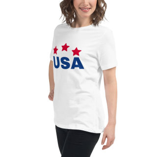 Women's Relaxed T-Shirt «USA» 11