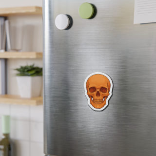 Orange Skull Die-Cut Magnet | Halloween Skull Refrigerator Magnet 8