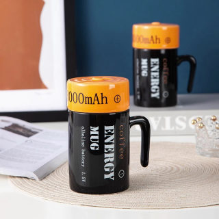 Battery-Shaped 3D Ceramic Novelty Mug | Coffee Mug, Microwave Safe 3