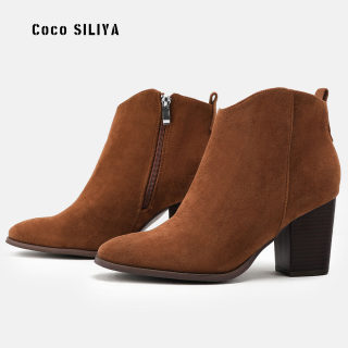 Autumn/Winter Suede Martin Boots | Women's Fashion Thick Heel Large Size
