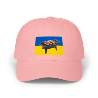 Grill Skewers on Blue Yellow Flag Dad Cap | BBQ Ukraine Baseball Hat 10