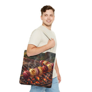 Grilled Vegetable Kabob Tote Bag | BBQ Skewers, Summer Cookout Market Tote 42