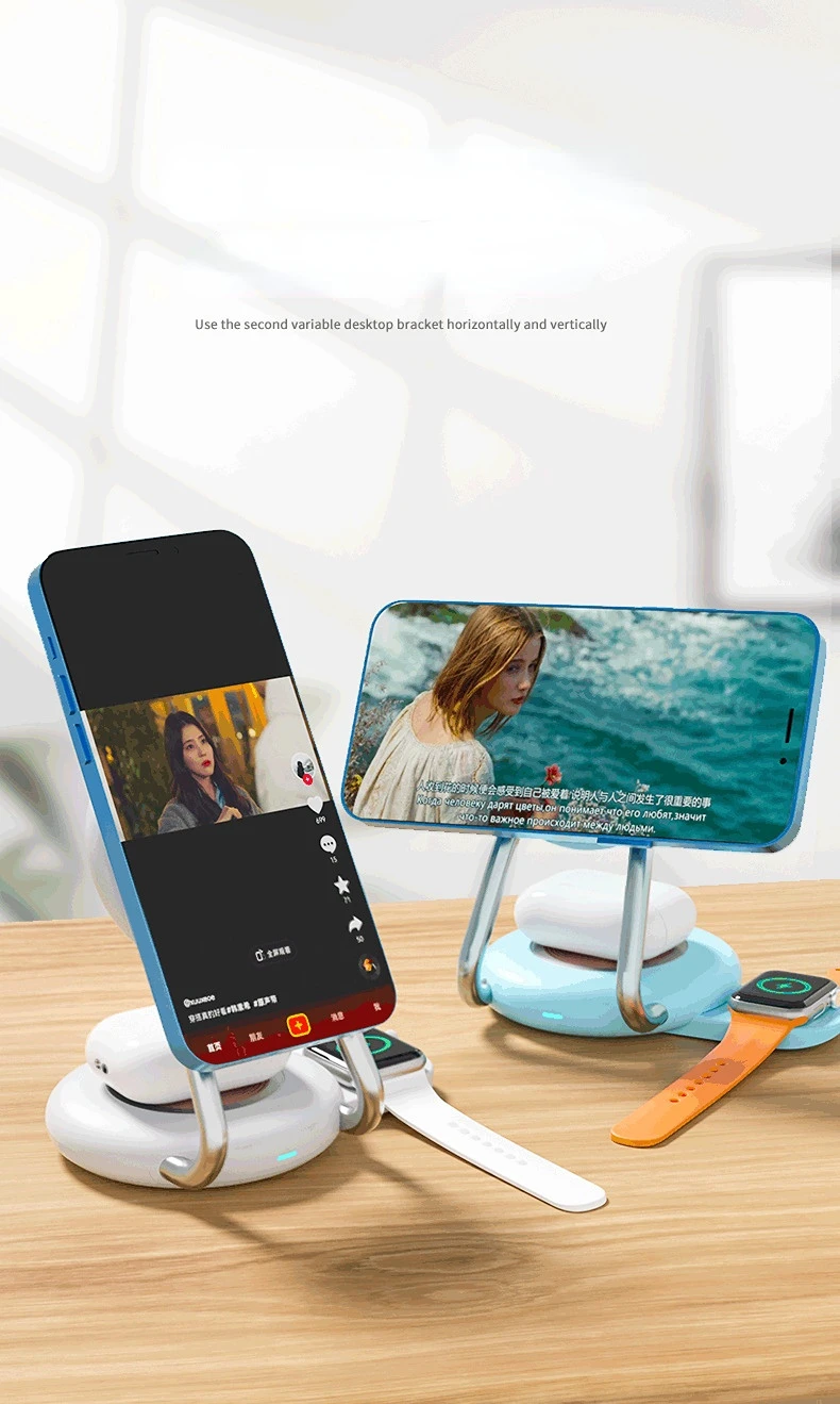 3-in-1 Desk Magnetic Charging Stand | 15W Wireless Charger for iPhone, Watch, AirPods 3
