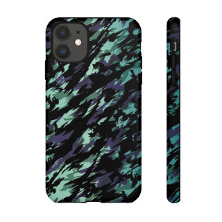Teal Black Abstract Camo Phone Case 10
