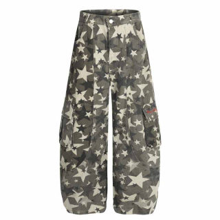 Street Style Star Cargo Camouflage Wide Leg Jeans