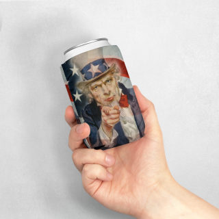 Uncle Sam Pointing Can Cooler Sleeve | American Flag Patriotic 10