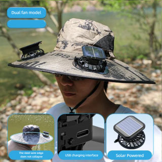 Fishing hat with fan — solar-powered cooling hat for camping and hiking 3
