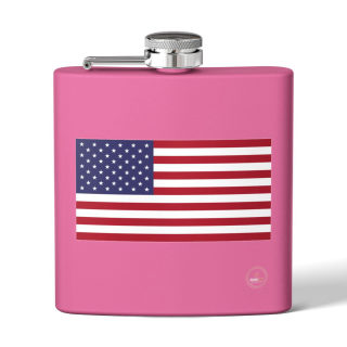 American flag flask, stainless steel 6oz 9