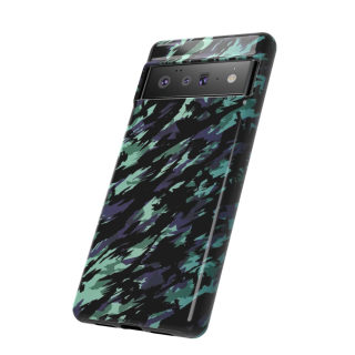 Teal Black Abstract Camo Phone Case 110