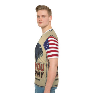 Uncle Sam I Want You vintage poster T-shirt | American flag sleeve shirt 7